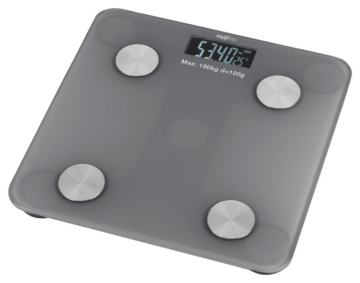 Osobní váha Maxxmee-digitální analýza těla - šedá, Design, kov/plast (28/2,5/28cm)