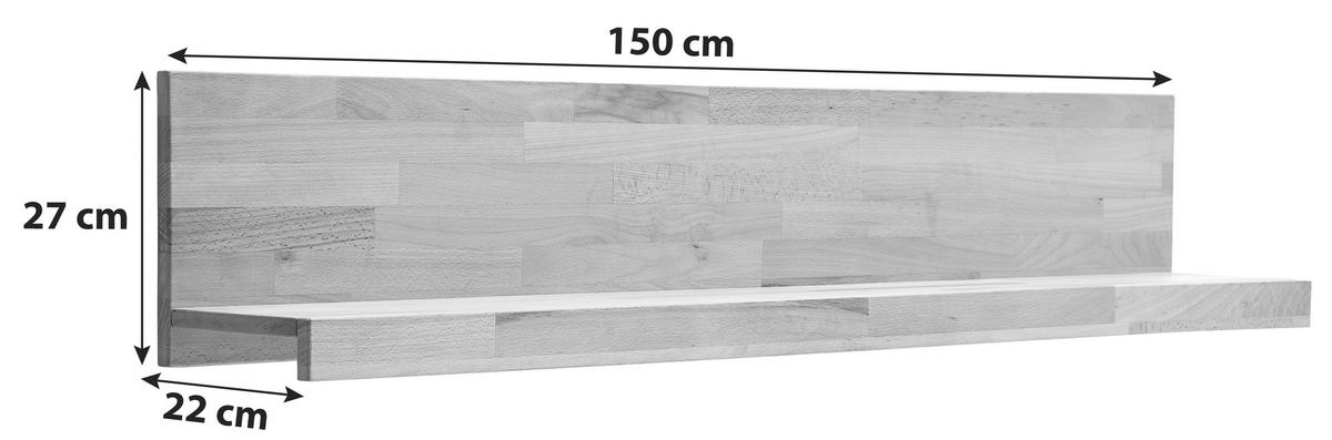 Wandboard Buchefarben, B: 150 cm - Buchefarben, Design, Holz (150/27/22cm) - MID.YOU