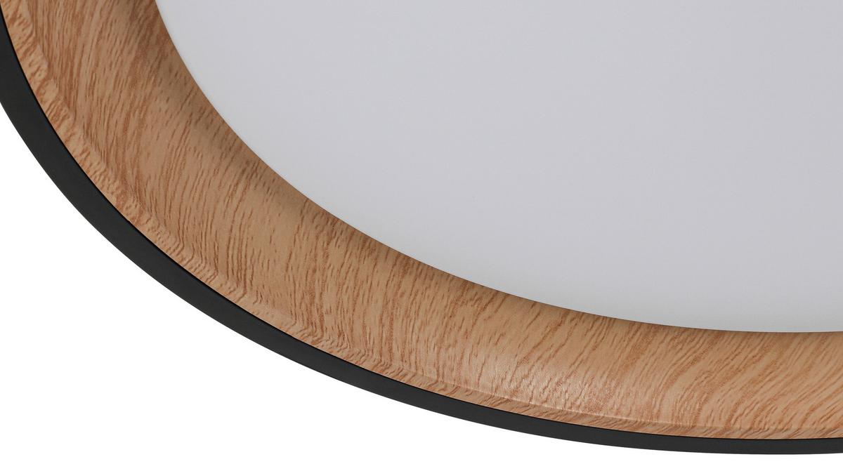 LED-Deckenleuchte Catherine - Eichefarben/Schwarz, Basics, Kunststoff/Metall (40/7cm) - Luca Bessoni