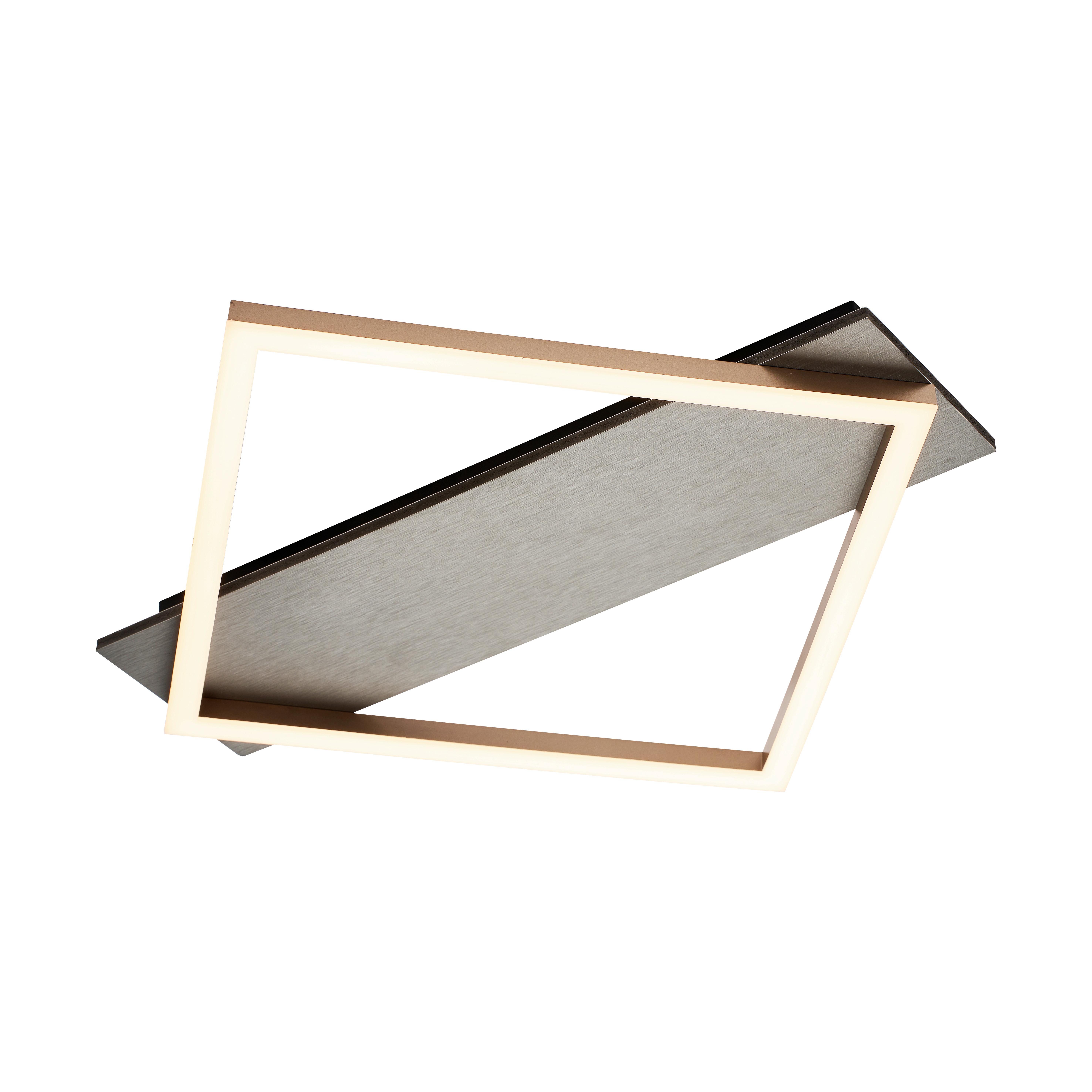 STROPNÍ LED SVÍTIDLO WILLÜ - šedá/černá, Moderní, kov/kompozitní dřevo (46/46/5cm) - Modern Living