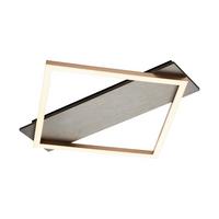 STROPNÍ LED SVÍTIDLO WILLÜ - šedá/černá, Moderní, kov/kompozitní dřevo (46/46/5cm) - Modern Living