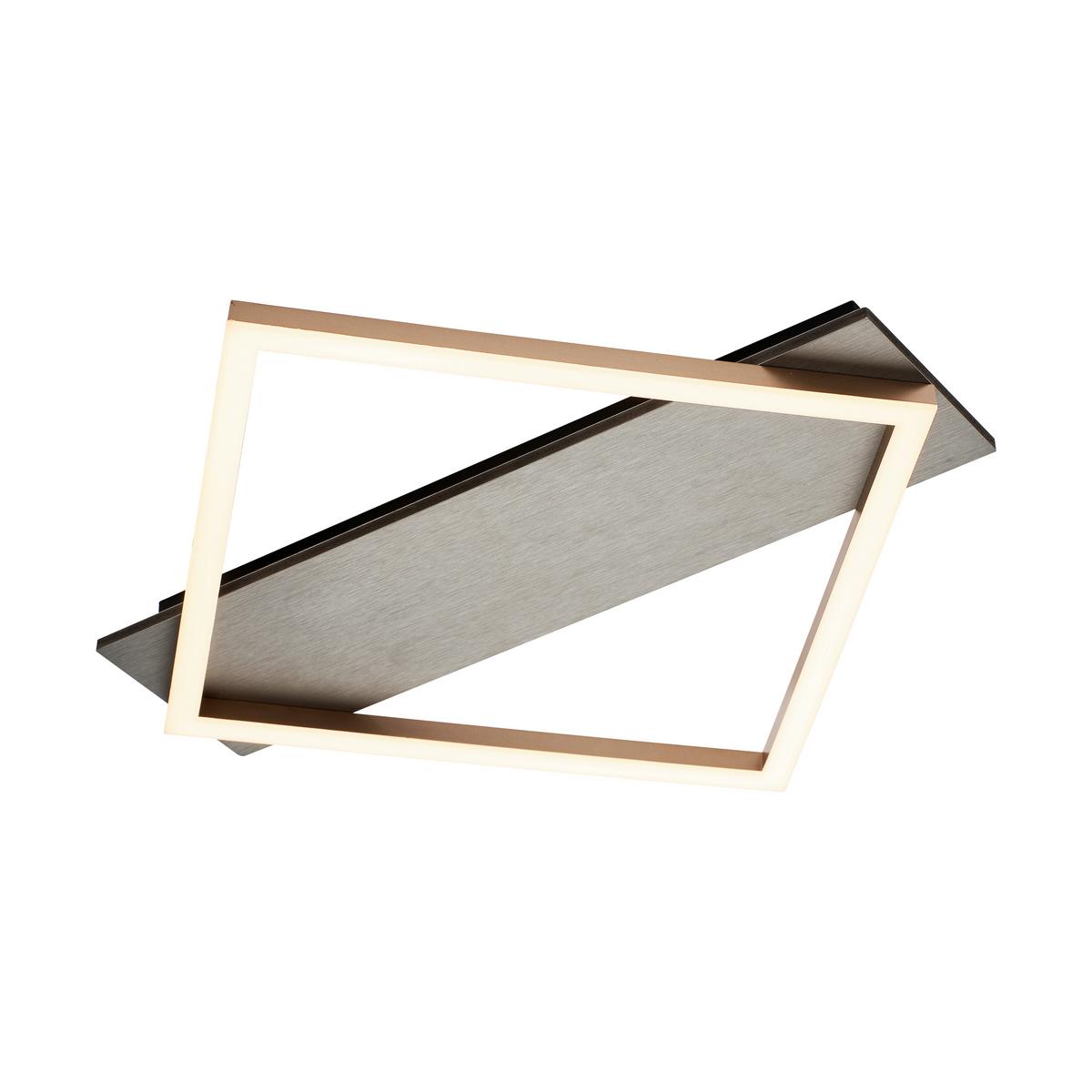 STROPNÍ LED SVÍTIDLO WILLÜ - šedá/černá, Moderní, kov/kompozitní dřevo (46/46/5cm) - Modern Living