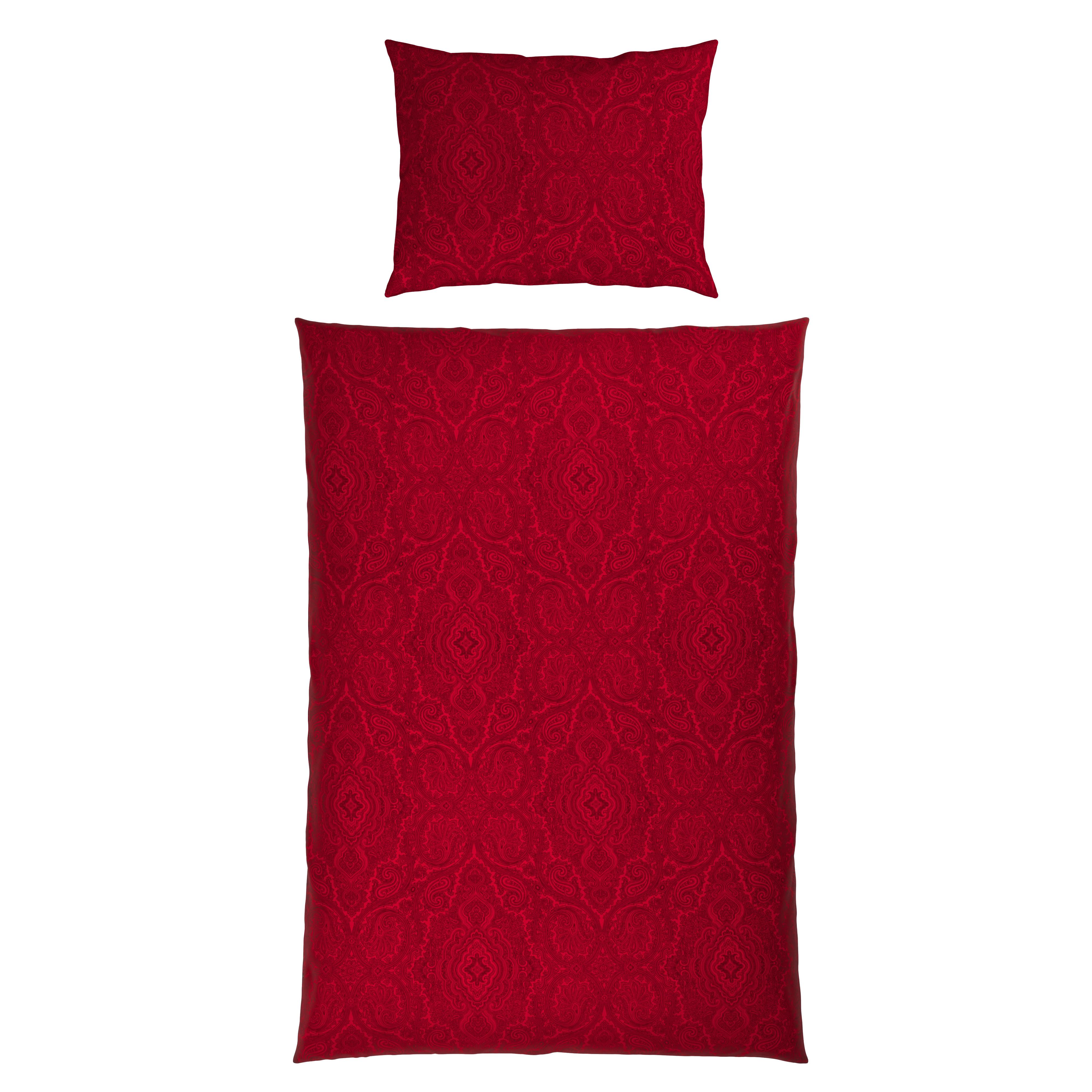 Renforcé-bettwäsche 140x200 Cm Leona Rot Ornamente - Rot, ROMANTIK / LANDHAUS, Textil - James Wood