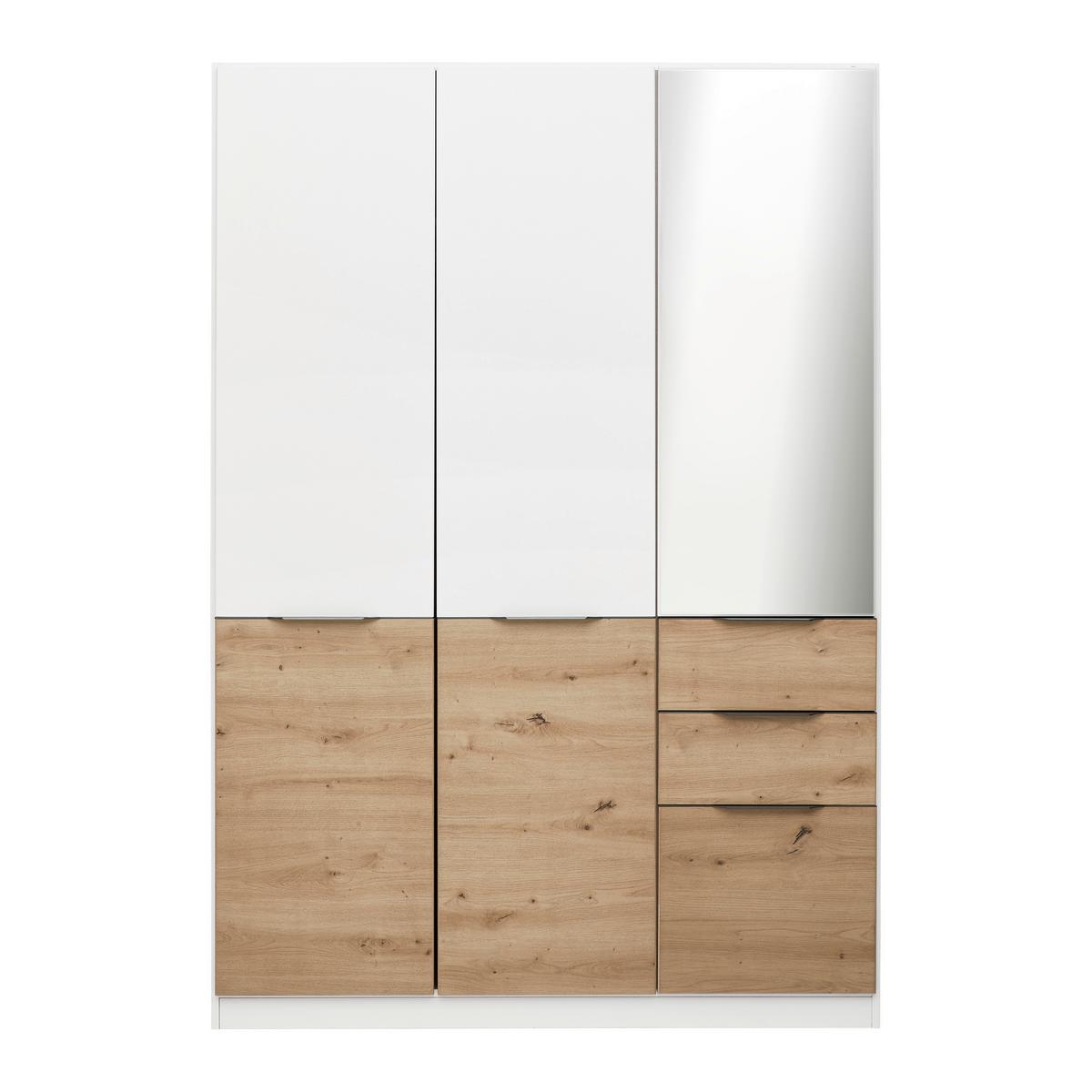 ŠATNÍ SKŘÍŇ S OTOČNÝMI DVEŘMI MAX-EXTRA - bílá/šedá, Konvenční, kompozitní dřevo/plast (136/197/54cm)