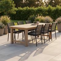 Gartensessel-Set 6-Tlg. Stapelbar New Jersey Metall - Dunkelgrau/Anthrazit, Basics, Holzwerkstoff/Kunststoff (61/57/86cm) - Acamp