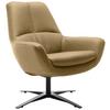 Sessel Be Organic - Hellbraun/Schwarz, MODERN, Leder (81/92/83cm) - Trendmanufaktur