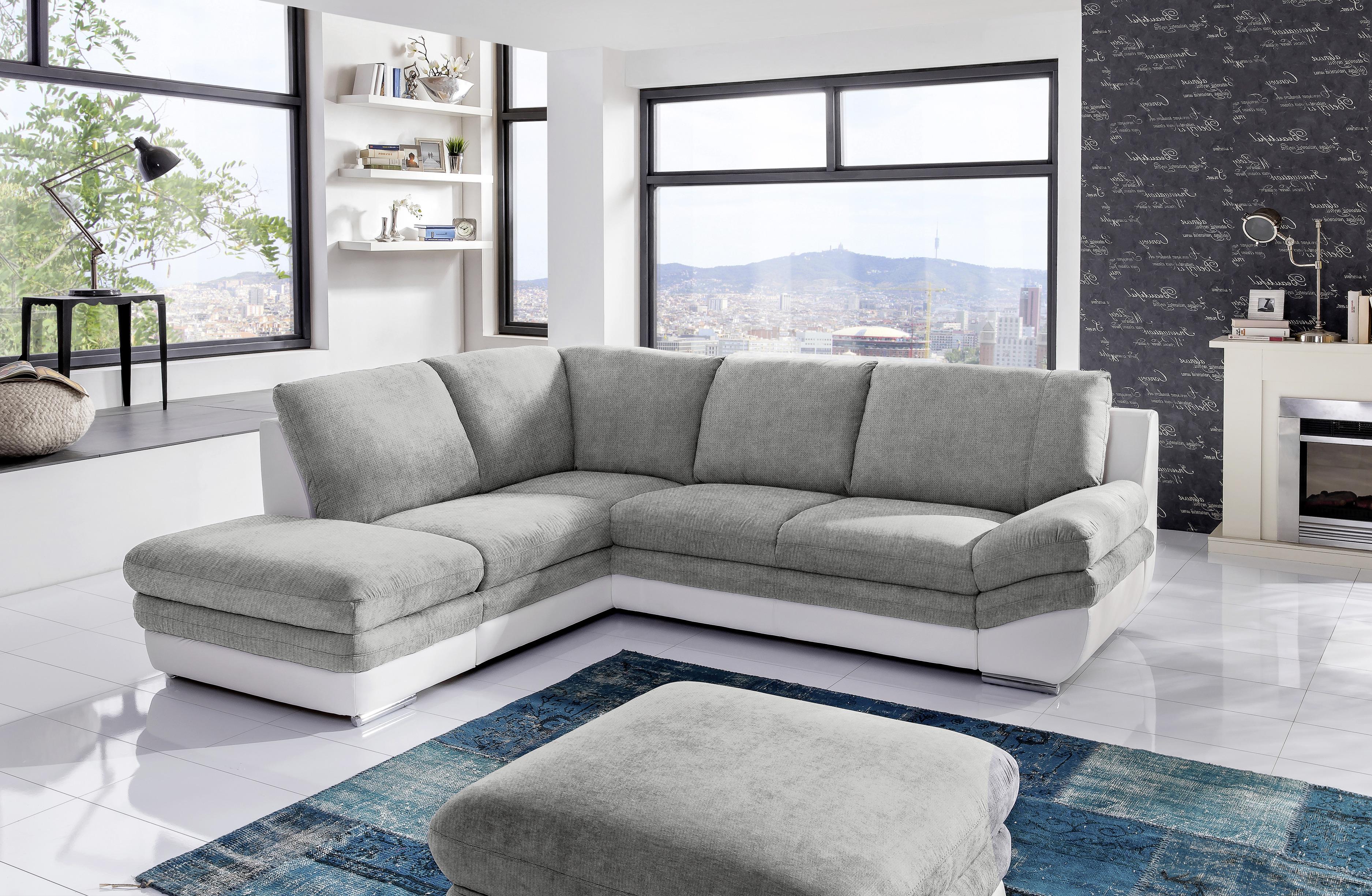 Wohnlandschaft In L-Form Nardo 221x264 cm - Chromfarben/Dunkelgrau, MODERN, Textil (221/264cm) - MID.YOU