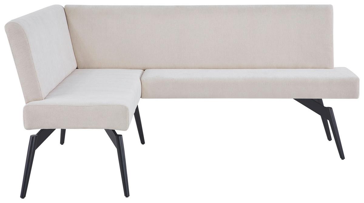 Eckbank Tinos Beige, S: 150x190 cm - Beige/Schwarz, KONVENTIONELL, Textil/Metall (150/190cm) - MID.YOU