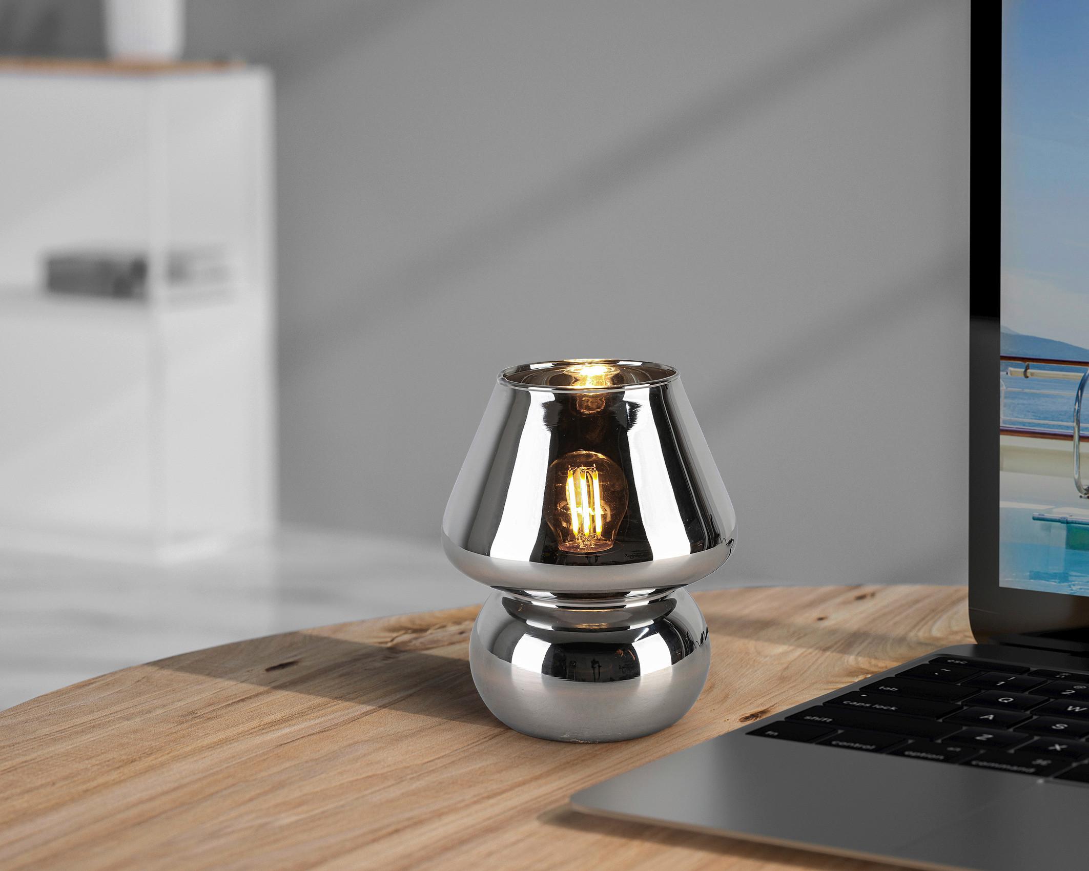STOLNÍ LAMPA SCHÖNI - černá/barvy chromu, Moderní, plast/sklo (15/18cm) - Modern Living