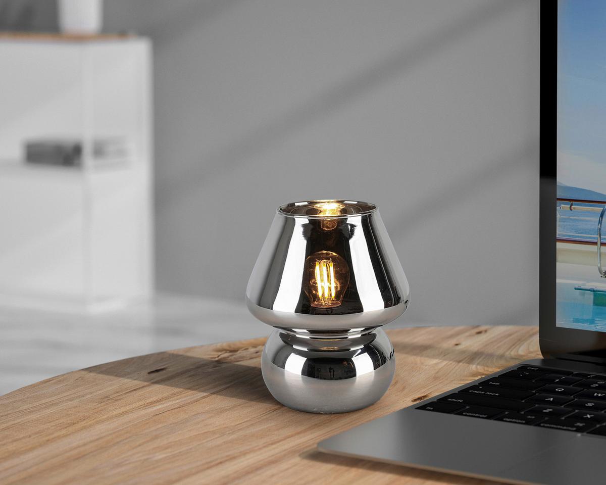 STOLNÍ LAMPA SCHÖNI - černá/barvy chromu, Moderní, plast/sklo (15/18cm) - Modern Living