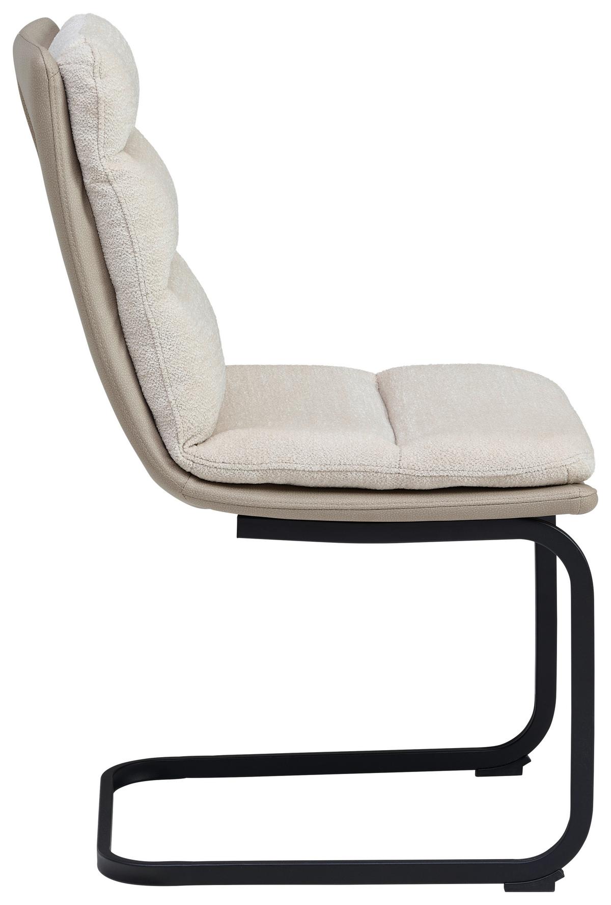 Schwingstuhl Grando - Beige/Schwarz, MODERN, Textil/Metall (45/91.5/62cm) - Livetastic