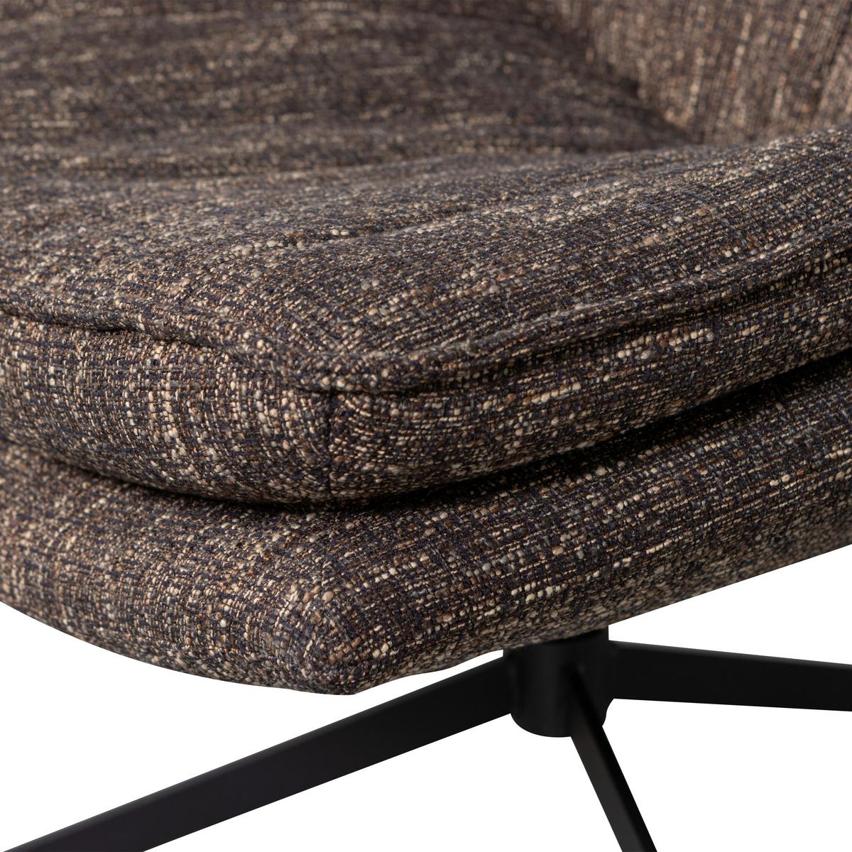 Sessel Milaro Braun B: 75cm - Schwarz/Braun, Design, Textil (75/88/94cm) - Livetastic