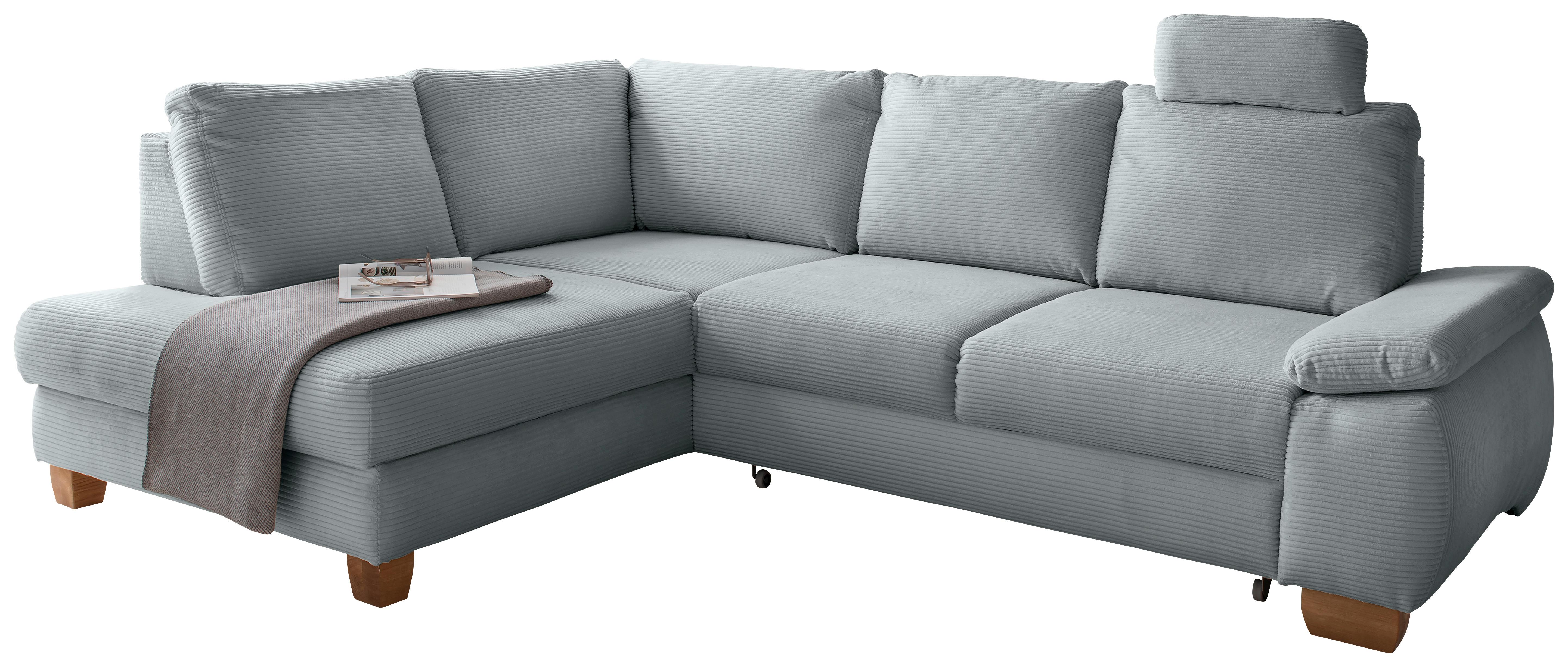 Eckschlafsofa Positano Hellblau S: 206x261 cm - Wildeiche/Hellblau, MODERN, Textil (206/261cm) - Livetastic