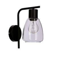 Wandleuchte 21-35110 Moldo - Transparent/Schwarz, Design, Metall (17.4/12/23.5cm)