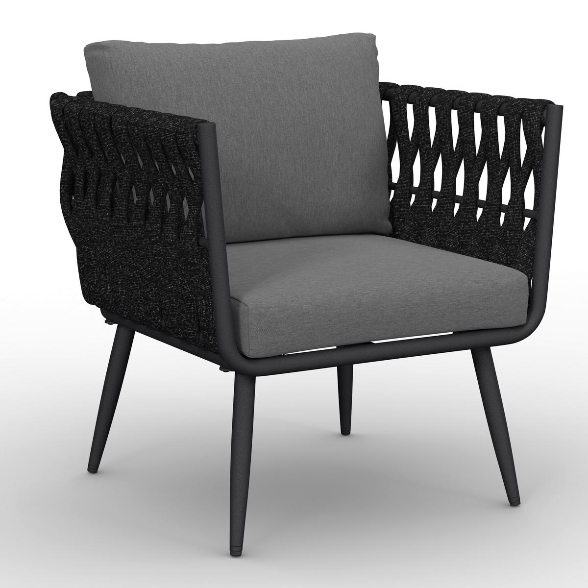 JEDÁLENSKÁ TERASOVÁ SÚPRAVA MILA - tmavosivá, Modern, kov/textil - Bessagi Garden