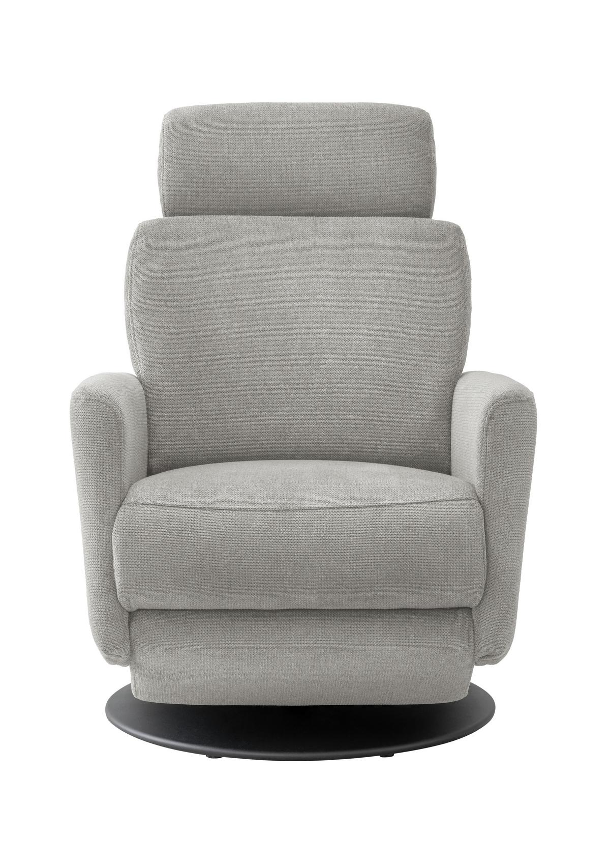 Relaxsessel Centrale T: 87-154 Cm, Silberfarben - Silberfarben/Schwarz, MODERN, Textil (77/105/87-154cm) - Livetastic