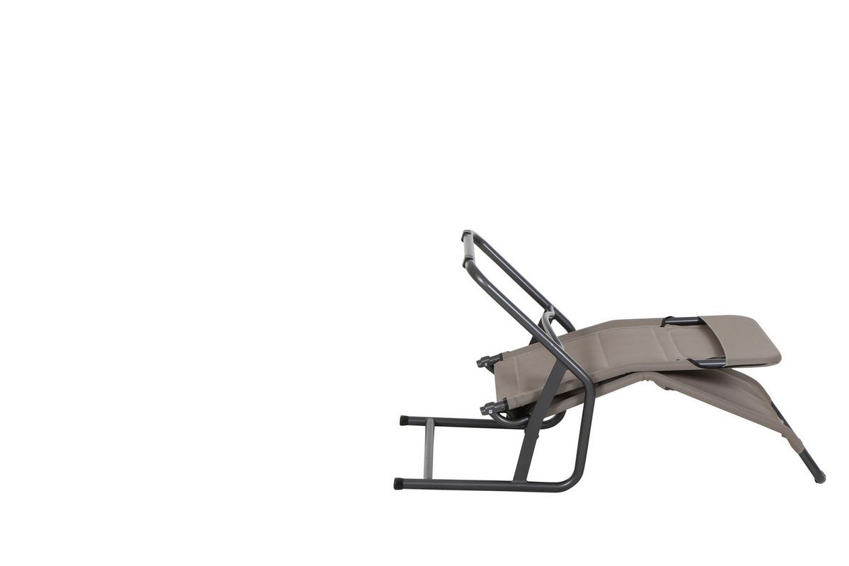 Sonnenliege J40975 Stahl, Klappbar - Taupe, KONVENTIONELL, Kunststoff/Metall (71/112/150cm) - Siena Garden