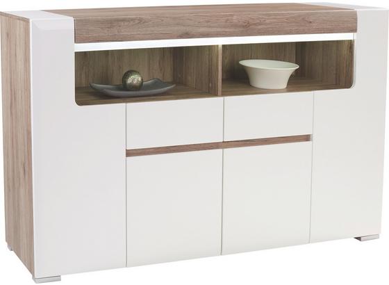 Félmagas Szekrény Toronto - Tölgyfa/Fehér, modern, Faalapú anyag (190/106,9/42,2cm) - OMBRA Félmagas Szekrény Toronto - Tölgyfa/Fehér, modern, Faalapú anyag (190/106,9/42,2cm) - OMBRA