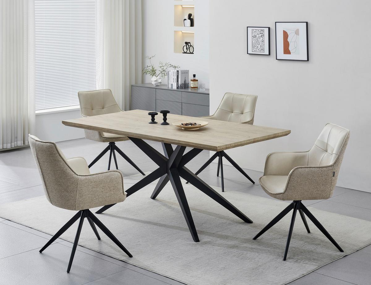 Armlehnstuhl Ion Schwarz/Taupe B: 58 cm - Taupe/Schwarz, MODERN, Holz/Textil (58/87/61,5cm) - Livetastic