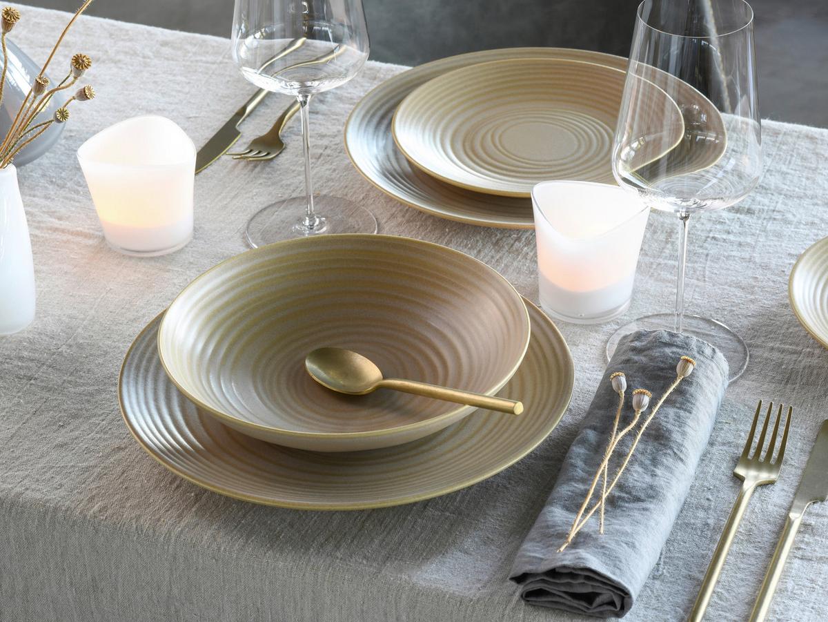 Kombinovaný servis 12- dielny, piesková - piesková, Basics, keramika - Creatable