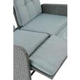 Loungegarnitur 4-Tlg Santander Metall/Polly-Rattan mit Kissen - Grau, MODERN, Kunststoff/Textil (120/60/60cm) - Beldano