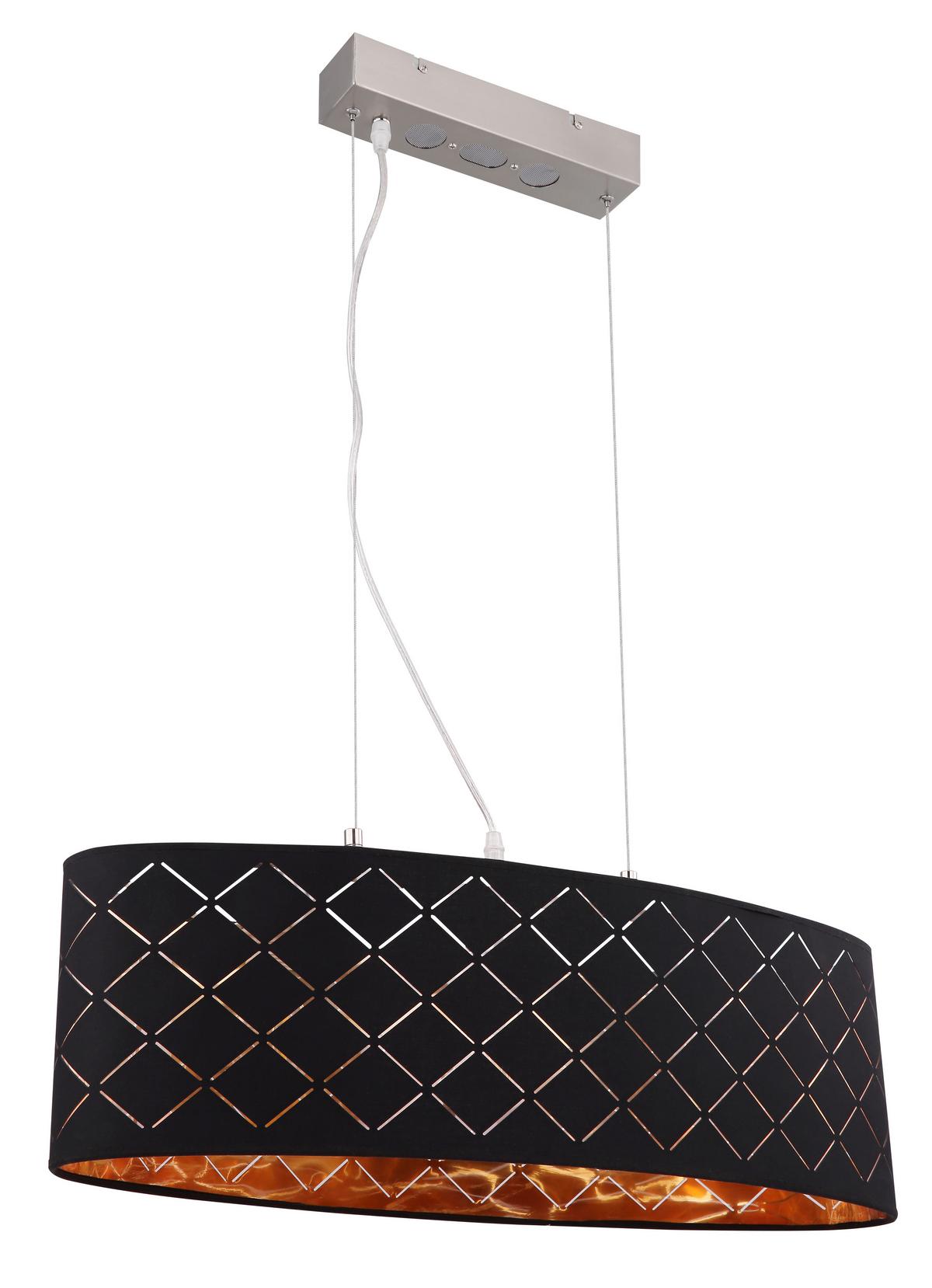 Hängeleuchte 15229h2lm - Goldfarben/Schwarz, Basics, Textil/Metall (65/25/140cm) - Globo