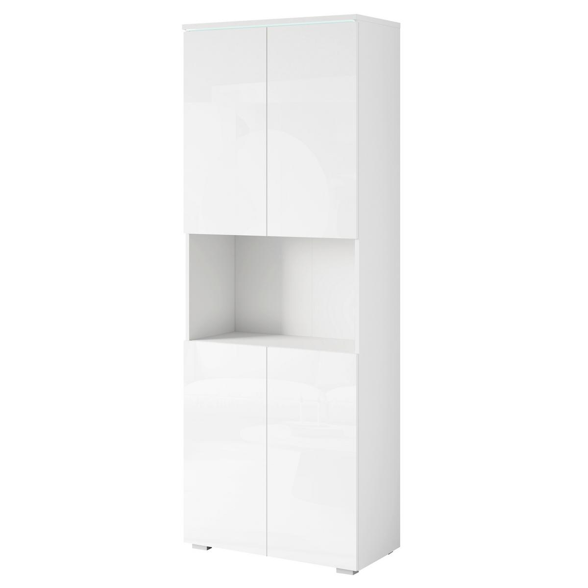 Aktenschrank Vera Weiß/Weiß Hg B: 68cm - Weiß Hochglanz/Weiß, Design, Holzwerkstoff (68/181,9/33cm) - Livetastic