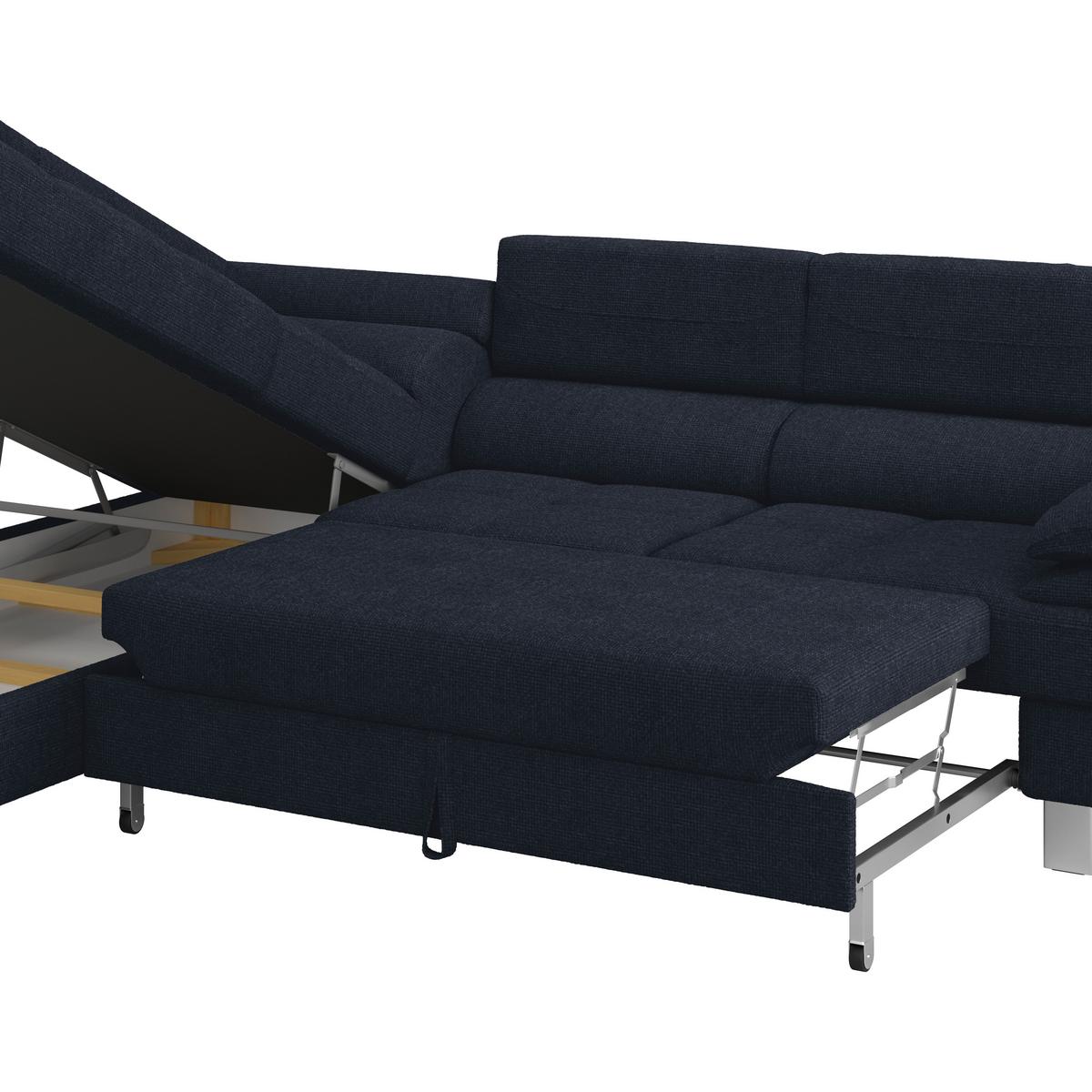 Ecksofa Savona - Dunkelblau, MODERN, Textil (230/270cm) - Ondega