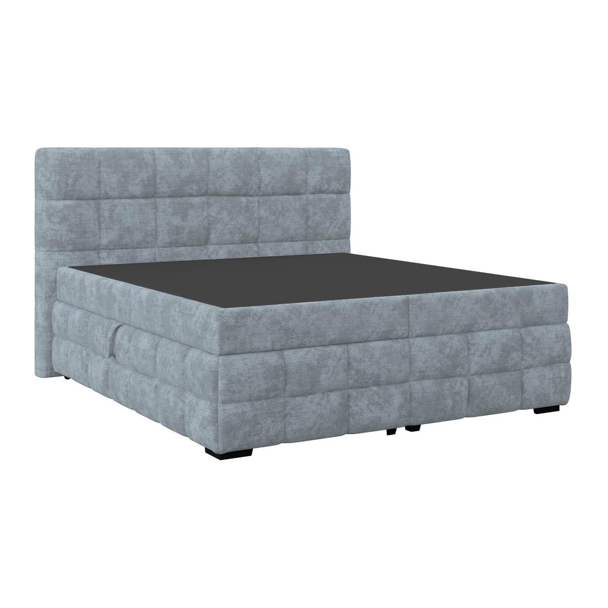 Čalouněná postel VEGA 180x200 cm, světle modrá - černá/světle modrá, Trend, dřevo/textil (180/200cm)