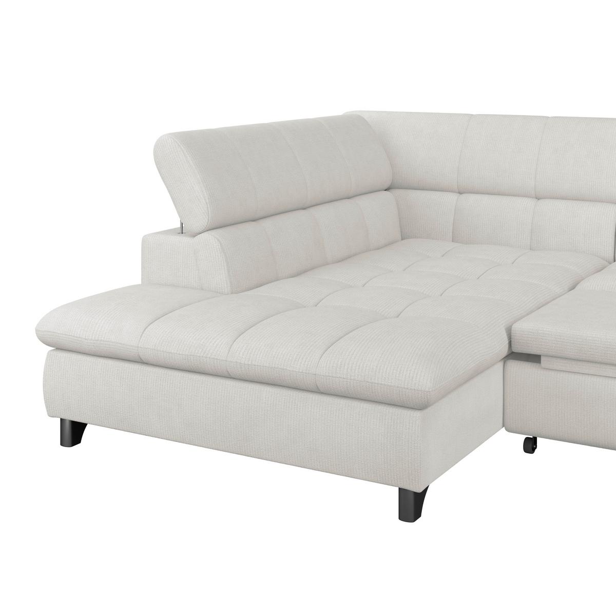 Ecksofa Gemini Elfenbeinfarbig, B: 234cm - Chromfarben/Creme, KONVENTIONELL, Textil (234/312cm)