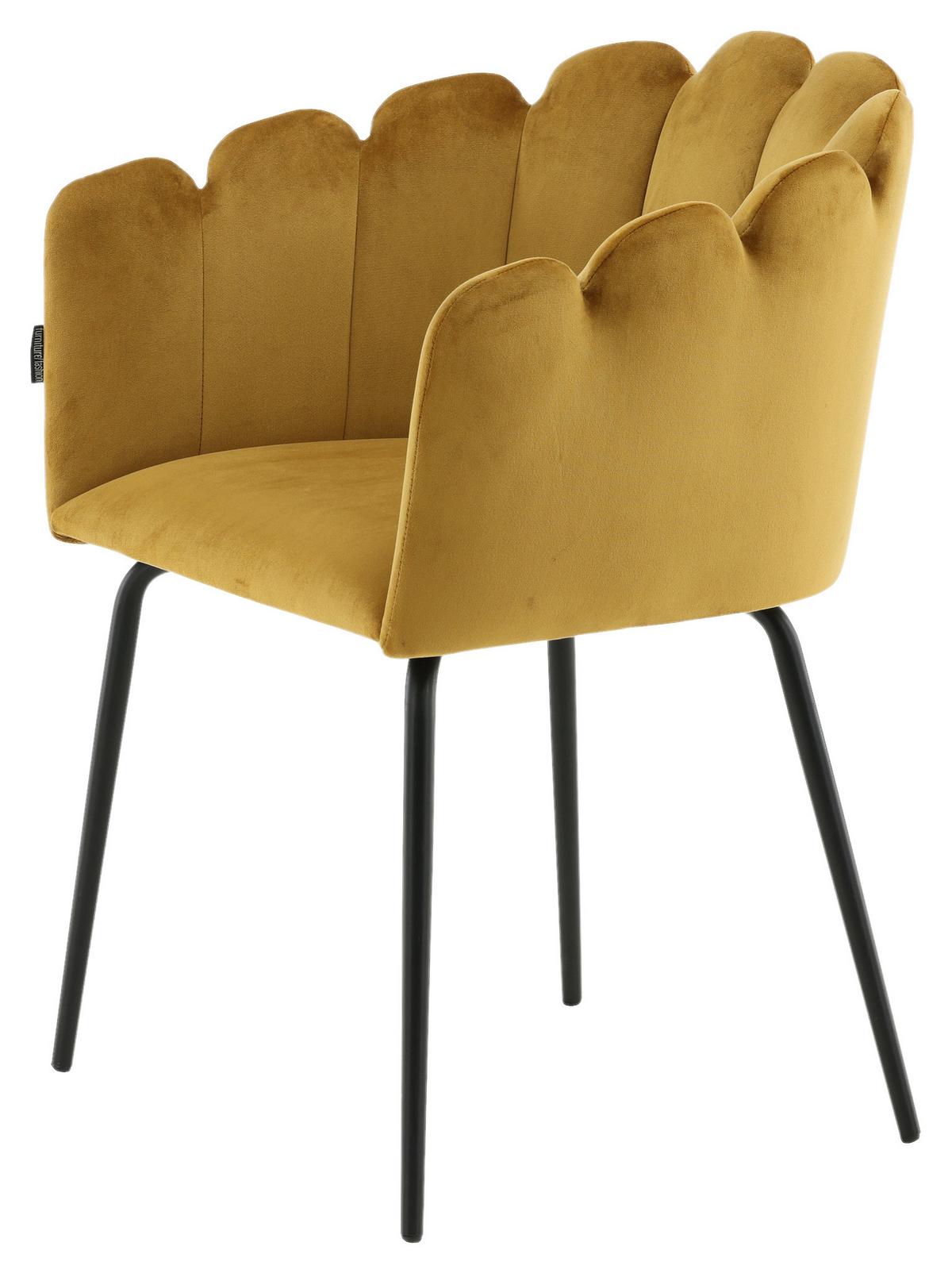 Stuhl Limhamn - Gelb, Design, Textil/Metall (61/76.56/54cm) - Livetastic