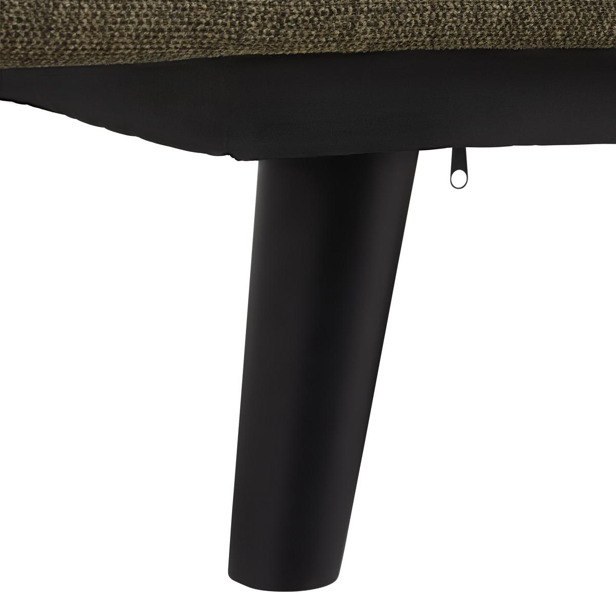 Rozkládací pohovka SUN, zelená, sklopná, max. 360 kg - černá/zelená, Moderní, dřevo/textil (190/83/93cm) - Mömax