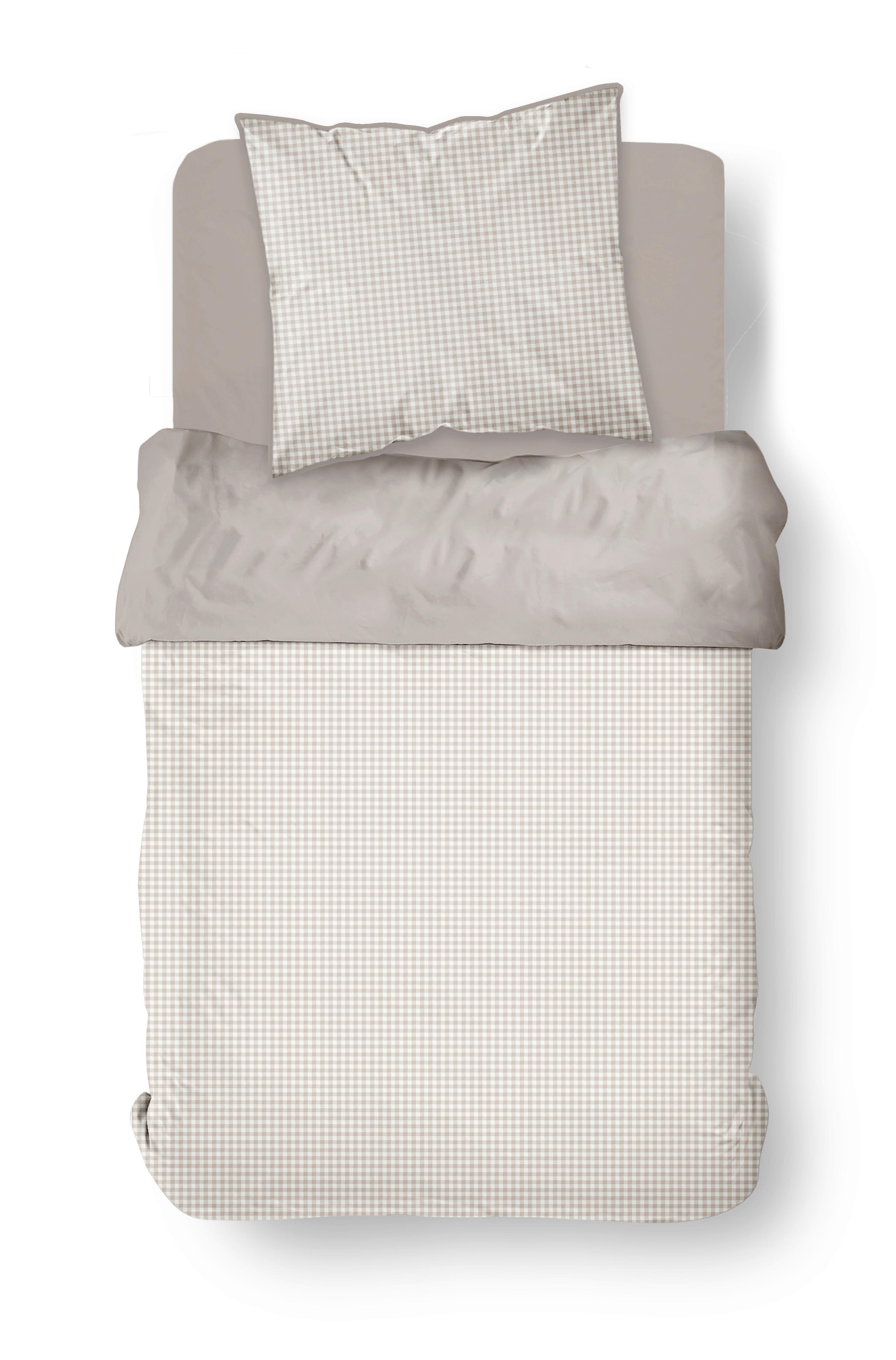 POSTEĽNÁ BIELIZEŇ VICHY - biela/krémová, textil (140/200cm)