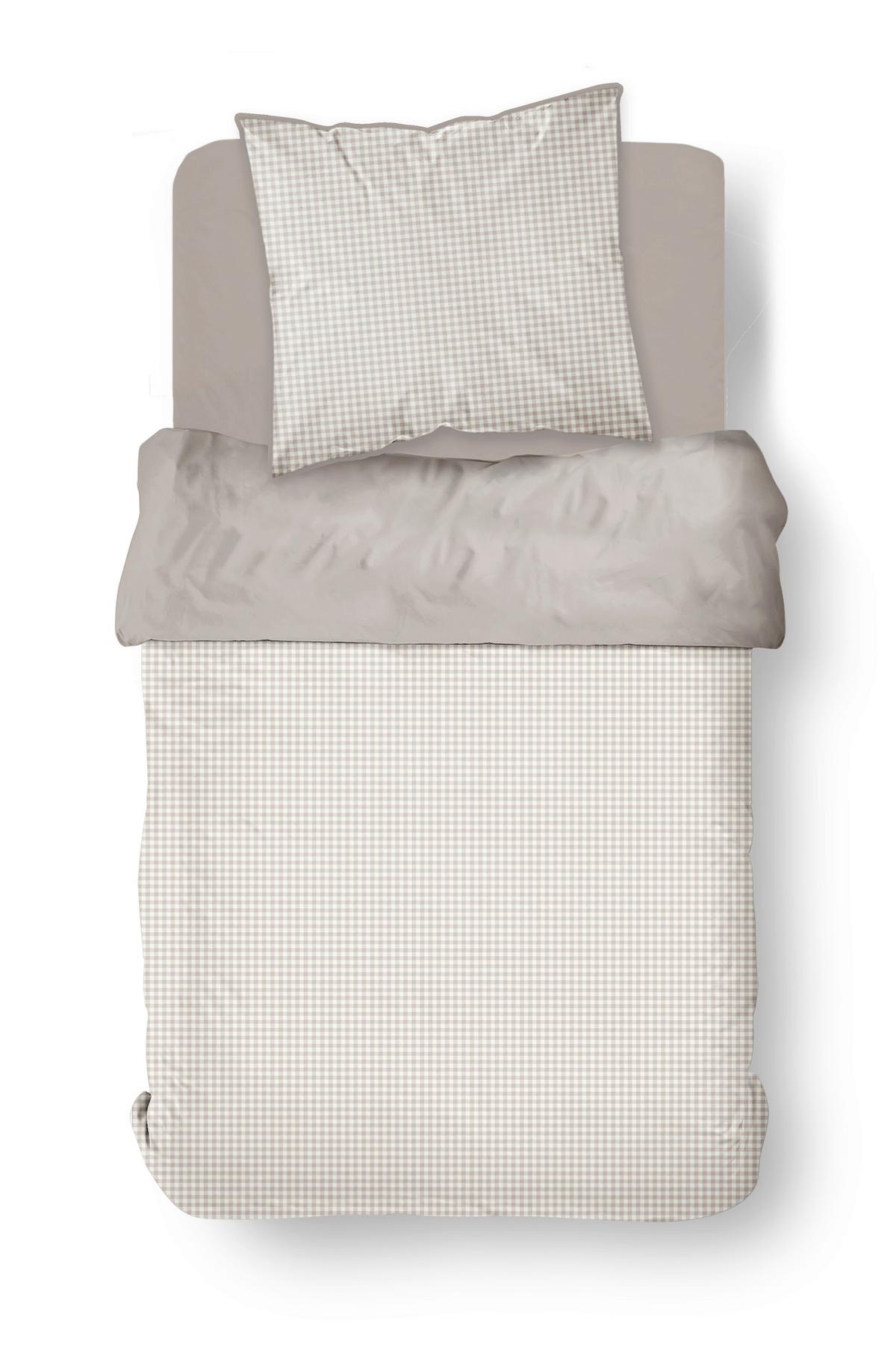 POSTEĽNÁ BIELIZEŇ VICHY - biela/krémová, textil (140/200cm)