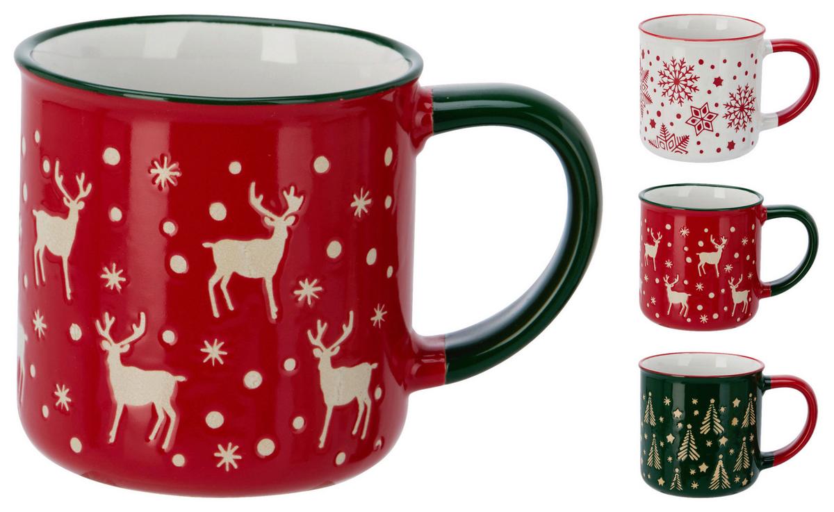 Šálek CHRISTMAS 250ml - bílá/zelená, Konvenční, keramika (8/11cm) - Mömax