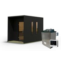 Saunahaus Areluna 2 219/244/287 cm - Schwarz, Basics, Holz (219/244/287cm)