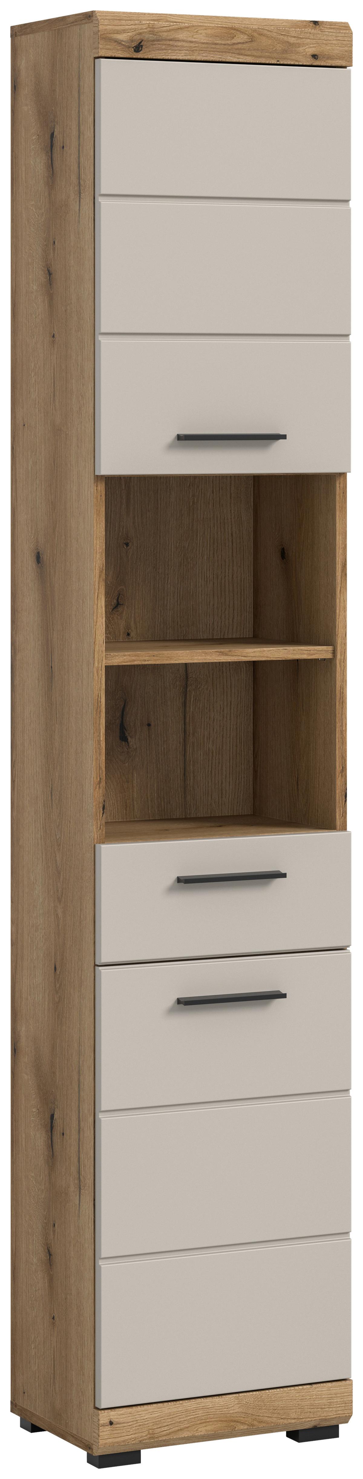 Hochschrank Scout Kaschmir/Naturfarben B: 37 cm - Kaschmir/Schwarz, MODERN, Holzwerkstoff (37/191/31cm) - MID.YOU