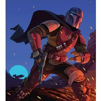 Fototapete The Mandalorian Big Ambush - Blau/Rot, Trend, Textil (250/280cm)