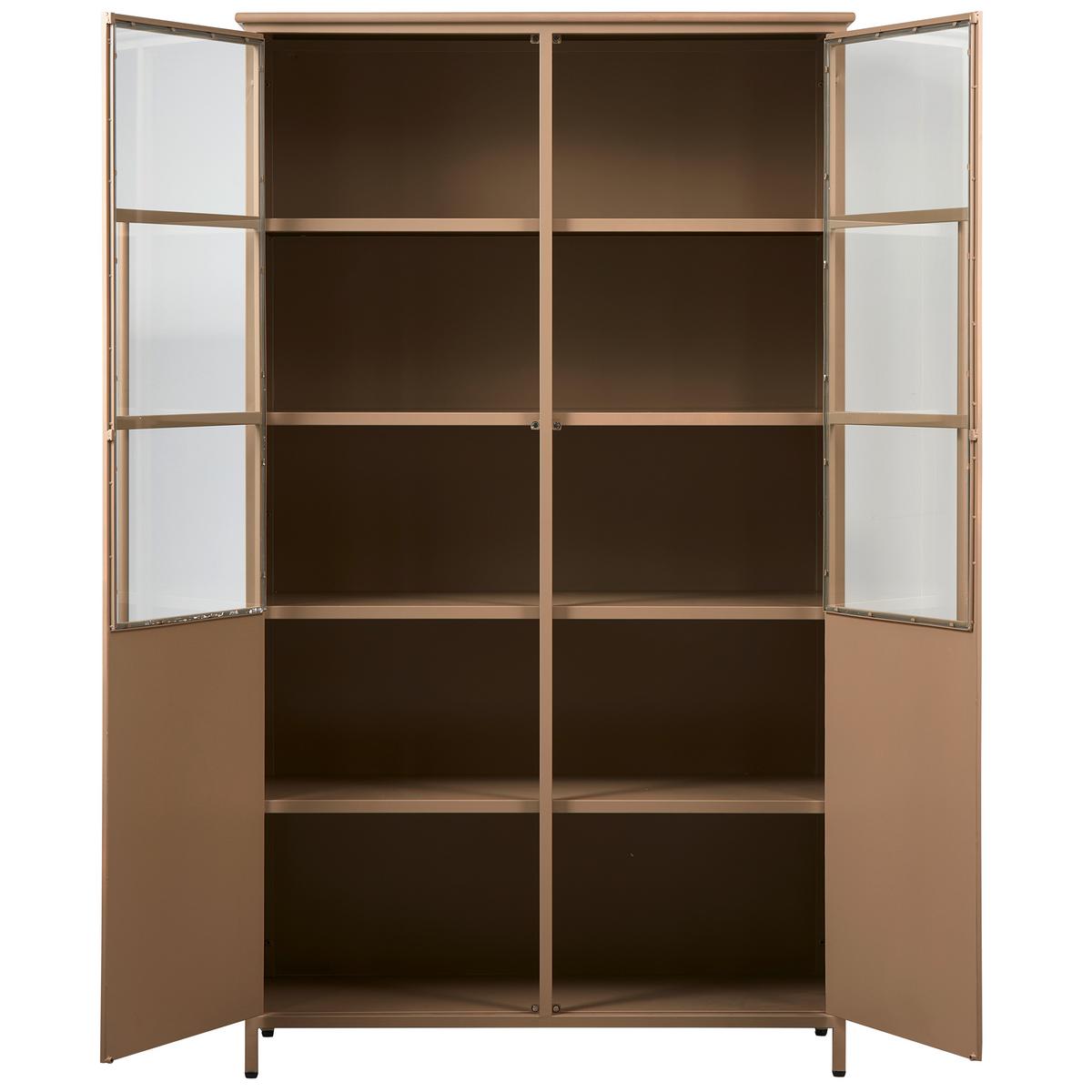 Vitrine Exhibit Khaki B: 99 Cm - Khaki, Design, Glas/Metall (99/170/44cm) - Livetastic