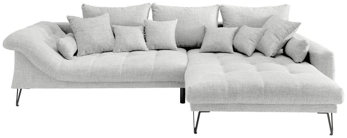 Ecksofa Garda, Weiß S: 310x192 Cm - Schwarz/Weiß, KONVENTIONELL, Textil (310/192cm) - Livetastic