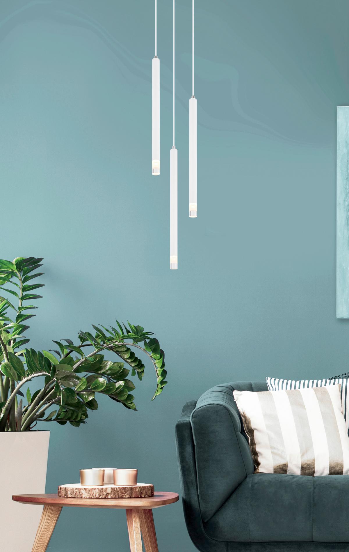 ZÁVESNÉ SVIETIDLO RYAN - číra/biela, Modern, kov/textil (24/120cm)