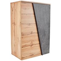 Kommode B 90cm Venedig, Wotan Eiche/Beton Dekor - Eichefarben/Schwarz, MODERN, Holzwerkstoff (90/121,5/40cm)