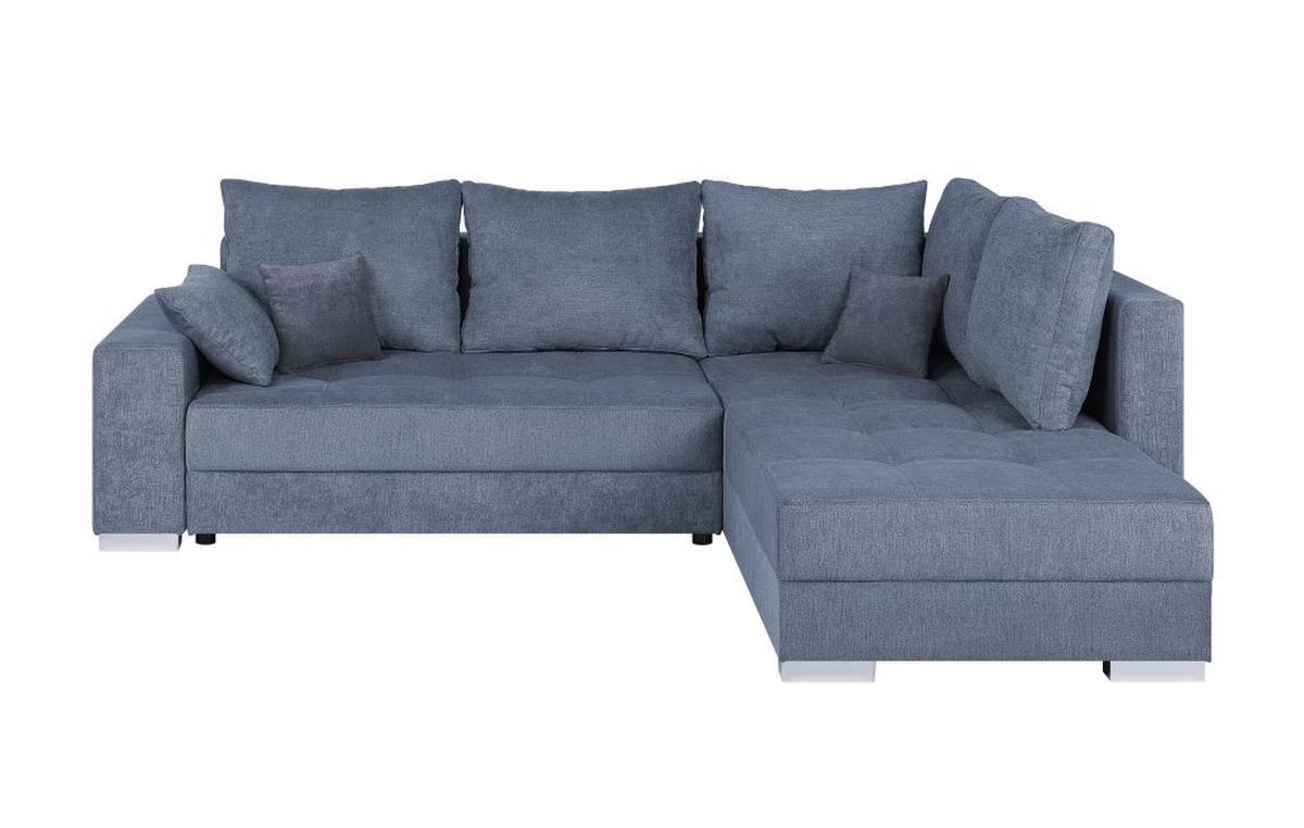 Sedačka LARS, oboustranná, modrošedá / antracitová - černá/barvy chromu, Design, textil/plast (260/218cm)