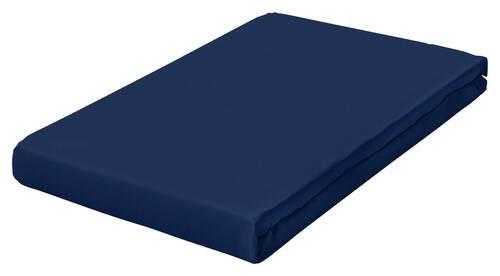 Spannleintuch Dunkelblau 100x200 cm Frottee - Dunkelblau, Basics, Textil (100/200cm) - Schlafgut