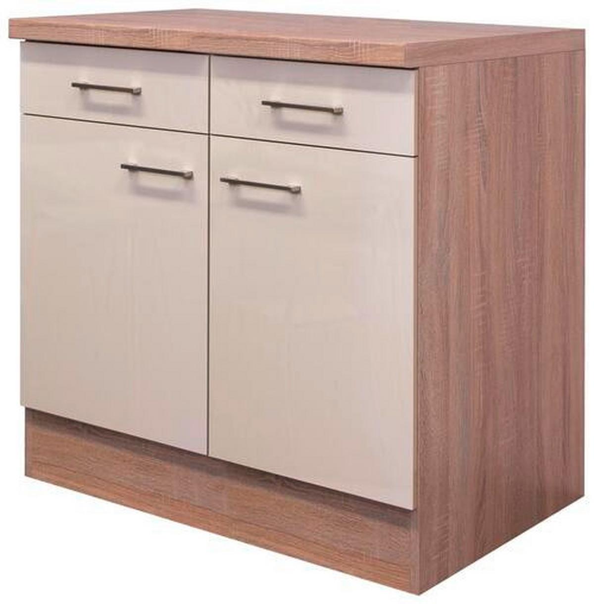 Kuchyňská spodní skříňka NEPAL US80 - Sonoma dub/kašmírová, Moderní, kov/kompozitní dřevo (80/86/60cm) - MID.YOU