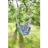 Hängesessel Tobago - Blau/Weiß, Basics, Holz/Kunststoff (65/120/90cm) - Gardenson