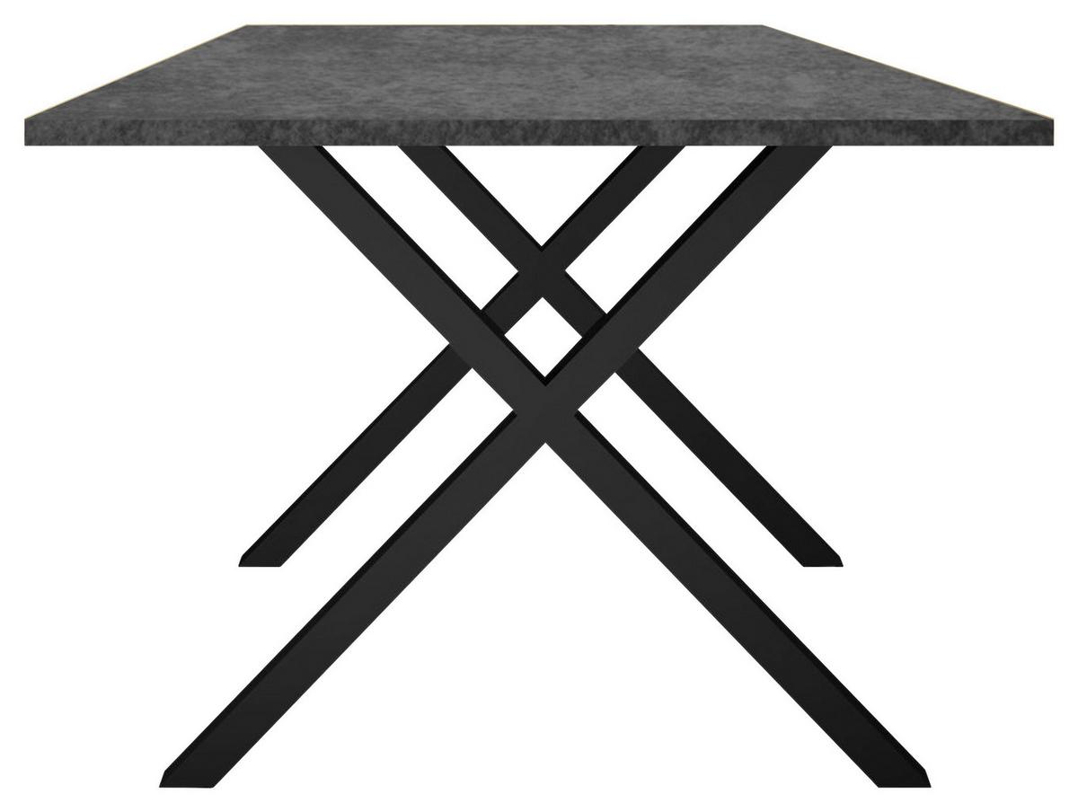 Esstisch Alex Graphitfarben, Schwarz - Schwarz/Graphitfarben, MODERN, Holzwerkstoff/Metall (140/90/78cm) - Livetastic