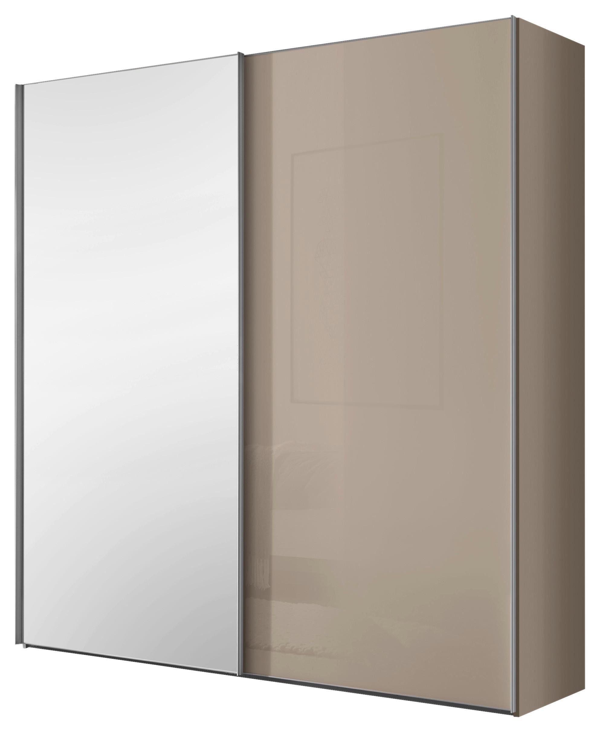 Šatníková skriňa LUMOS, šírka 200 cm - piesková/hliníková, Konventionell, kov/kompozitné drevo (200/222/68cm)