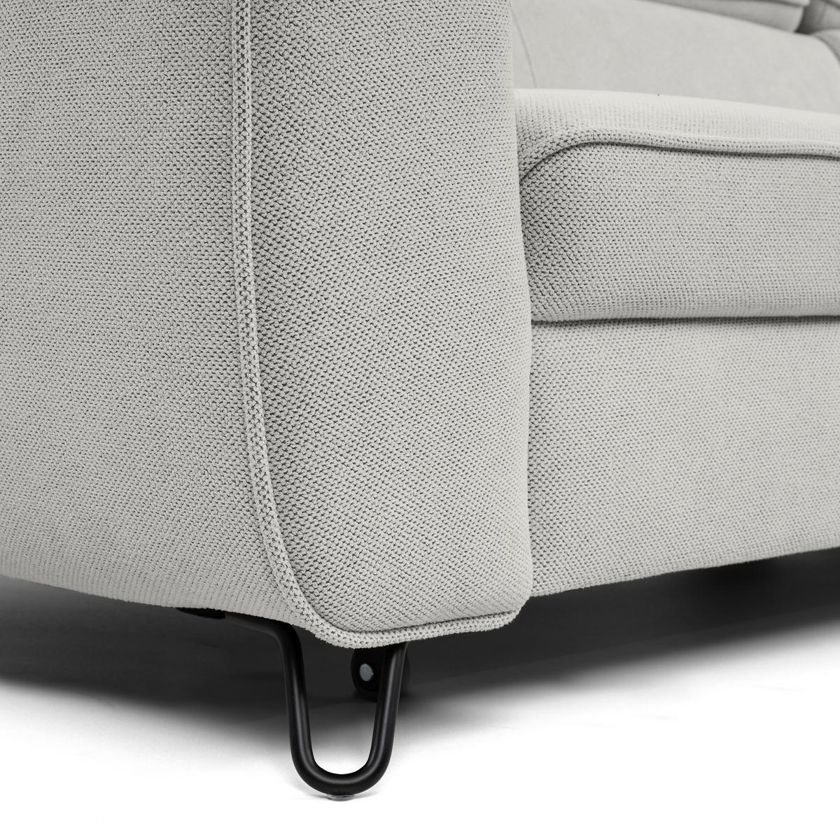 Rohová sedačka IDYLLA, pravá světle šedá,úl.prostor,lůžko - černá/světle šedá, Design, kov/textil (250/200cm)