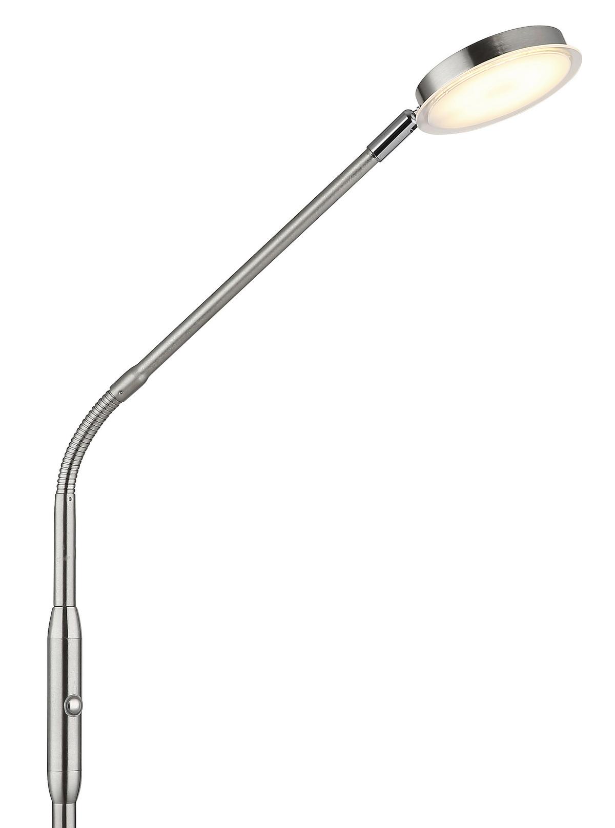 LED-STEHLEUCHTE Flexarm - Klar/Schwarz, Design, Kunststoff/Metall (52/20/173cm) - Globo
